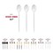 Silver with White Handle Moderno Disposable Plastic Dinner Spoons (240 Spoons)